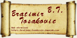 Bratimir Tošaković vizit kartica
